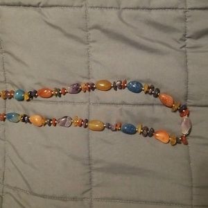 Vintage Multicolor Natural Stone Beggar Necklace